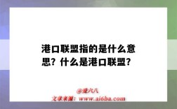 港口联盟指的是什么意思？什么是港口联盟？