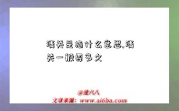 清关是指什么意思,清关一般要多久