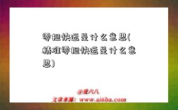 零担快运是什么意思(精准零担快运是什么意思)