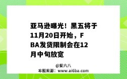 亚马逊曝光！黑五将于11月20日开始，FBA发货限制会在12月中旬放宽（亚马逊11月5号前截止FBA收货）