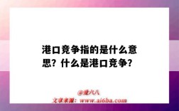 港口竞争指的是什么意思？什么是港口竞争？