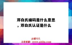 邓白氏编码是什么意思，邓白氏认证是什么（邓白氏编码有什么用）