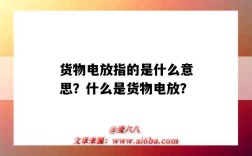 货物电放指的是什么意思？什么是货物电放？