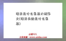 清关是什么意思大概多久(清关失败是什么意思)