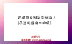 海运出口到美国流程！(美国海运出口物流)