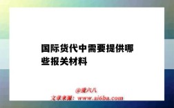 国际货代中需要提供哪些报关材料（提供给货代的报关资料有哪些）