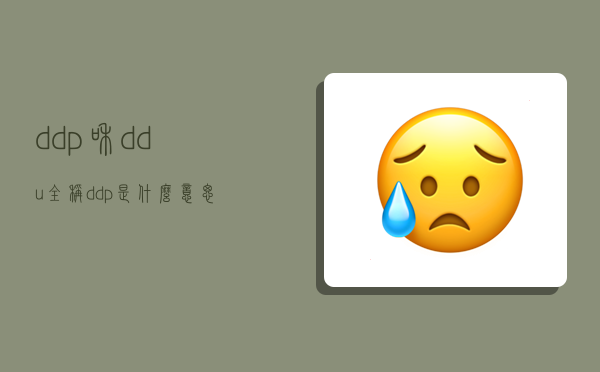 ddp和ddu全称,ddp是什么意思-图1