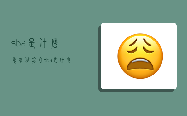 sba是什么意思,做美容sba是什么意思-图1