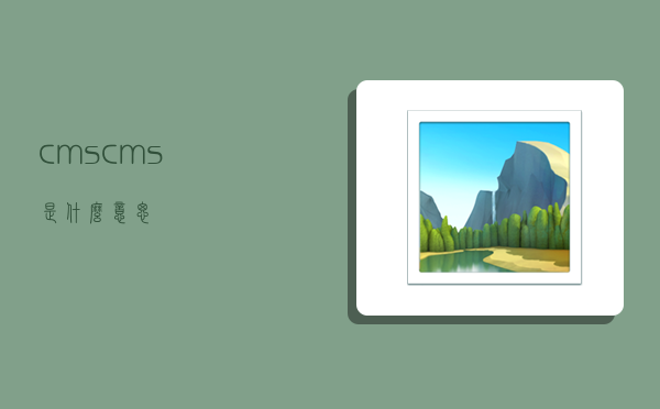 cms,cms是什么意思-图1