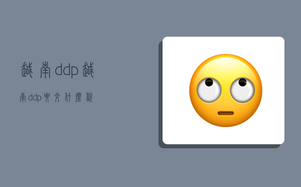 越南ddp,越南ddp要交什么税-图1