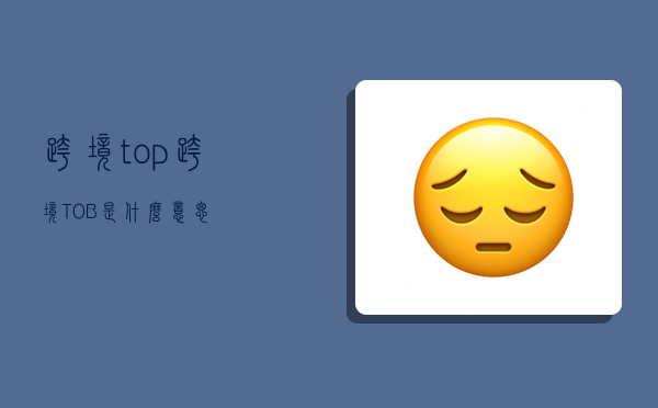 跨境top,跨境TOB是什么意思-图1