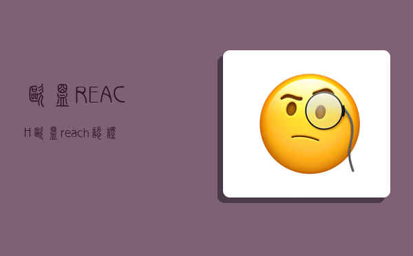 欧盟REACH,欧盟reach认证-图1