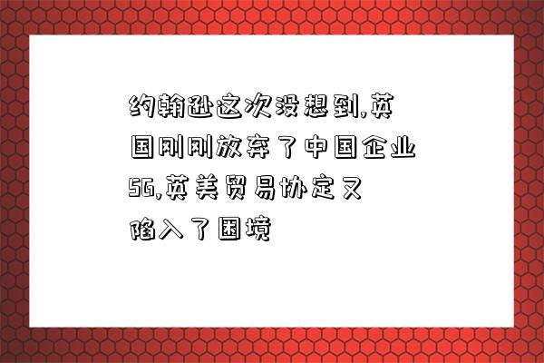 约翰逊这次没想到,英国刚刚放弃了中国企业5G,英美贸易协定又陷入了困境-图1