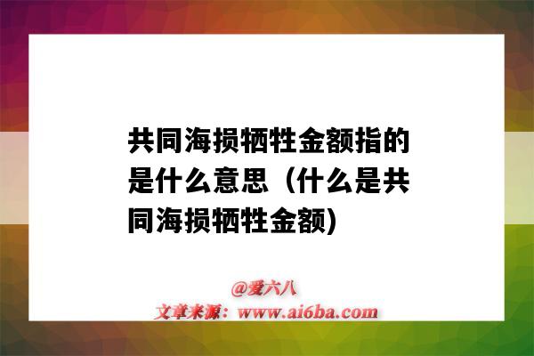 共同海损牺牲金额指的是什么意思（什么是共同海损牺牲金额)-图1