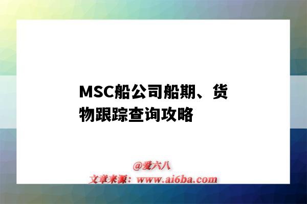 MSC船公司船期、货物跟踪查询攻略（msc船公司货物跟踪查询官网）-图1