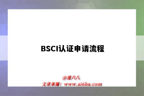 BSCI认证申请流程（bsci认证怎么做）-图1