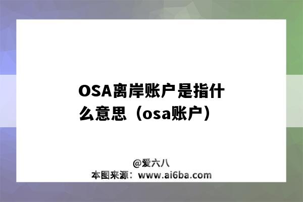 OSA离岸账户是指什么意思（osa账户）-图1