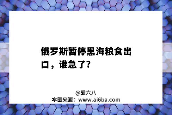 俄罗斯暂停黑海粮食出口，谁急了？-图1